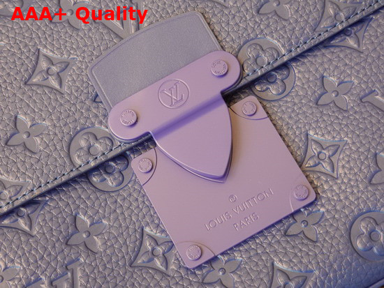 Louis Vuitton S Lock A4 Pouch Blue Monogram Embossed Taurillon Cowhide Leather Replica
