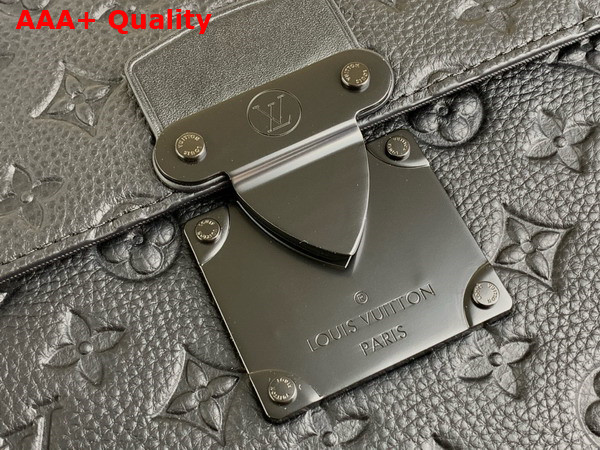 Louis Vuitton S Lock Briefcase in Black Taurillon Monogram Embossed Cowhide Leather M20835 Replica