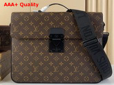 Louis Vuitton S Lock Briefcase in Monogram Macassar Coated Canvas Replica