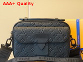 Louis Vuitton S Lock Messenger in Black Monogram Embossed Taurillon Cowhide Leather M58489 Replica