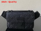 Louis Vuitton S Lock Sling Bag Black Monogram Embossed Taurillon Cowhide Leather M58487 Replica