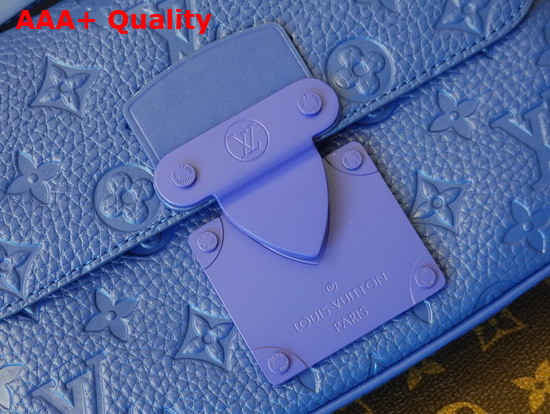 Louis Vuitton S Lock Sling Bag Taurillon Monogram Blue M58486 Replica