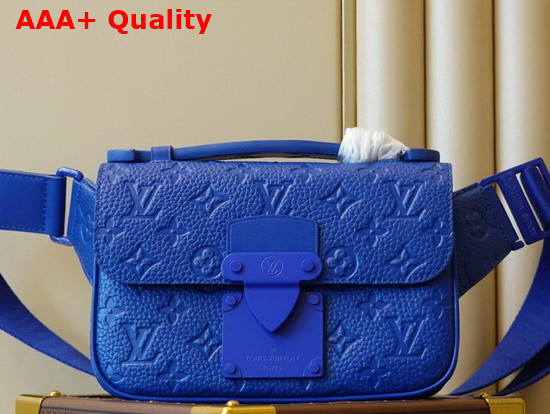 Louis Vuitton S Lock Sling Bag Taurillon Monogram Blue M58486 Replica