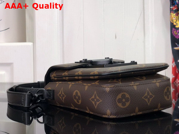 Louis Vuitton S Lock Vertical Wearable Wallet Monogram Macassar Coated Canvas and Black Cowhide Leather M81522 Replica