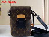 Louis Vuitton S Lock Vertical Wearable Wallet Monogram Macassar Coated Canvas and Natural Cowhide Leather Trim Replica