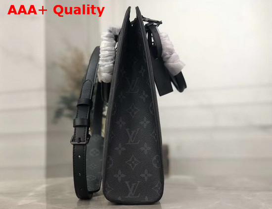 Louis Vuitton Sac Plat Horizontal Zippe Monogram Eclipse Canvas and Black Leather M45265 Replica