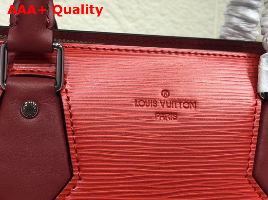 Louis Vuitton Sac Tricot Red Grained Epi Leather and Smooth Calf Leather Replica