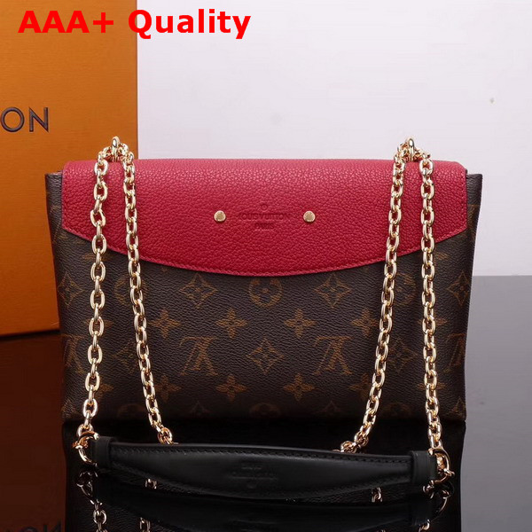 Louis Vuitton Saint Placide Monogram Coated Canvas and Cowhide Leather Cherry M43713 Replica