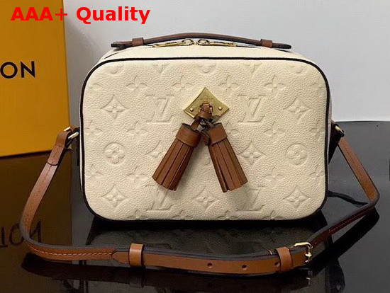 Louis Vuitton Saintonge Creme Beige and Caramel Monogram Empreinte Leather M44597 Replica