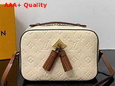 Louis Vuitton Saintonge Creme Beige and Caramel Monogram Empreinte Leather M44597 Replica