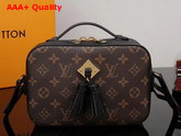 Louis Vuitton Saintonge Monogram Coated Canvas and Black Smooth Calffskin Leather M43555 Replica