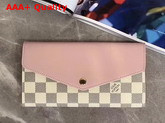 Louis Vuitton Sarah Wallet Damier Azur Coated Canvas and Pink Cowhide Leather N60232 Replica