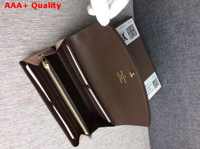 Louis Vuitton Sarah Wallet Damier Canvas with Pink Calf Leather Replica