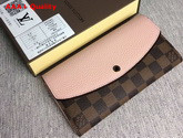Louis Vuitton Sarah Wallet Damier Canvas with Pink Calf Leather Replica