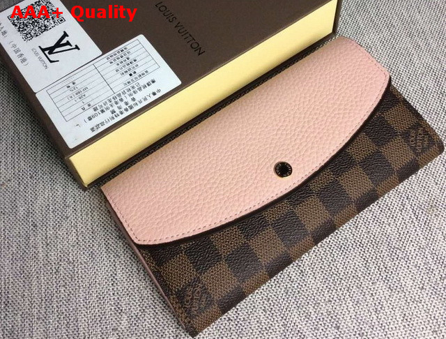 Louis Vuitton Sarah Wallet Damier Canvas with Pink Calf Leather Replica