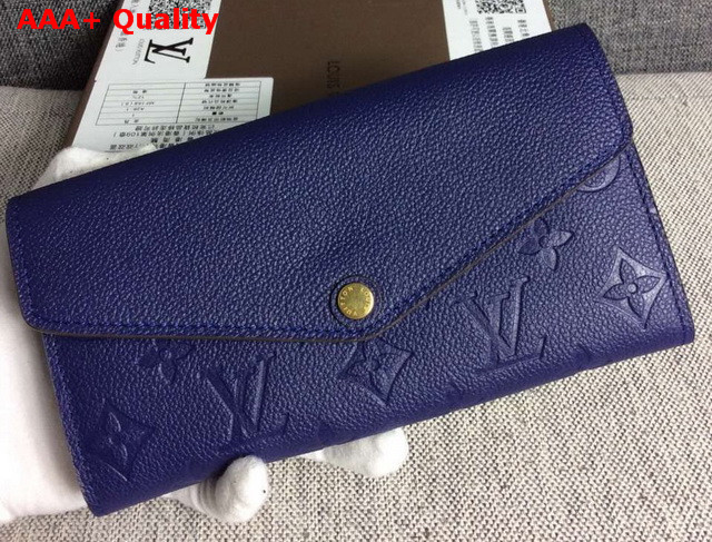Louis Vuitton Sarah Wallet Denim Embossed Calf Leather Replica