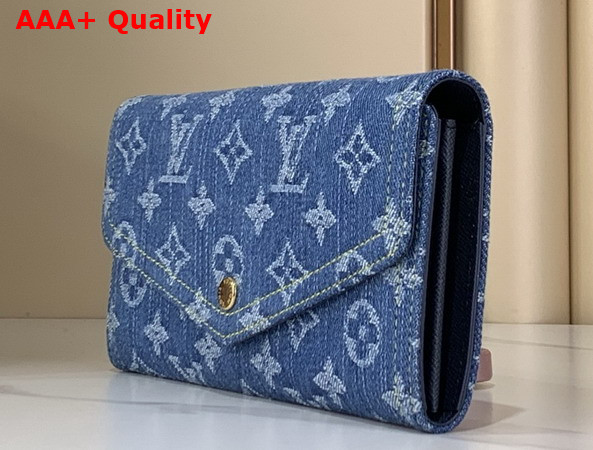 Louis Vuitton Sarah Wallet in Blue Monogram Denim Replica