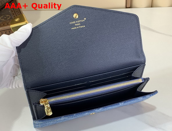 Louis Vuitton Sarah Wallet in Blue Monogram Denim Replica