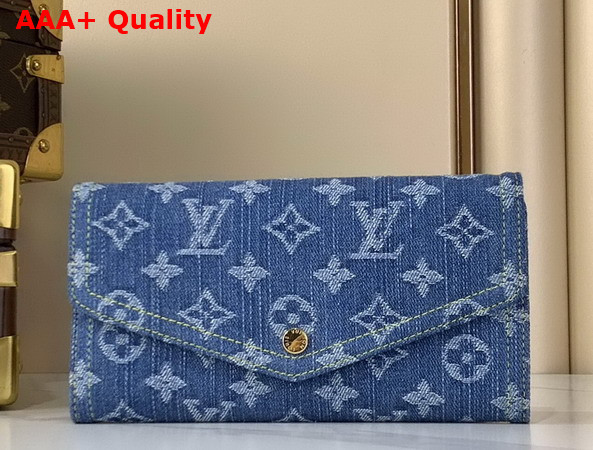 Louis Vuitton Sarah Wallet in Blue Monogram Denim Replica