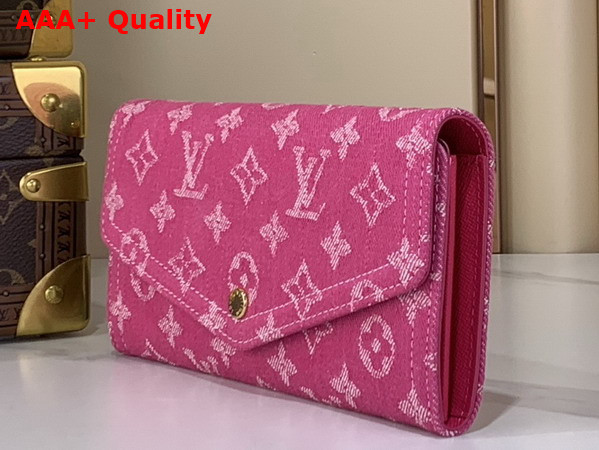 Louis Vuitton Sarah Wallet in Fuchsia Monogram Denim M28280 Replica