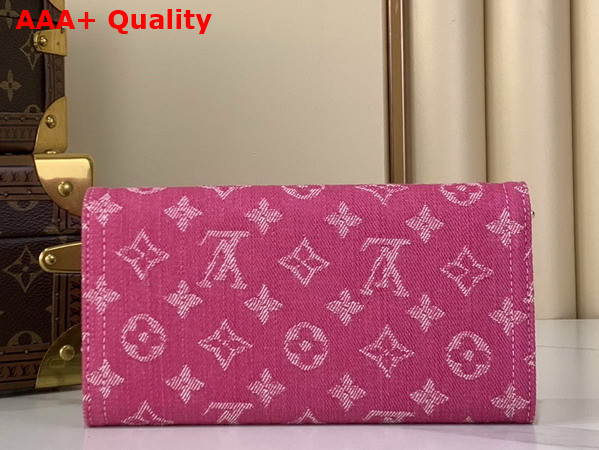 Louis Vuitton Sarah Wallet in Fuchsia Monogram Denim M28280 Replica