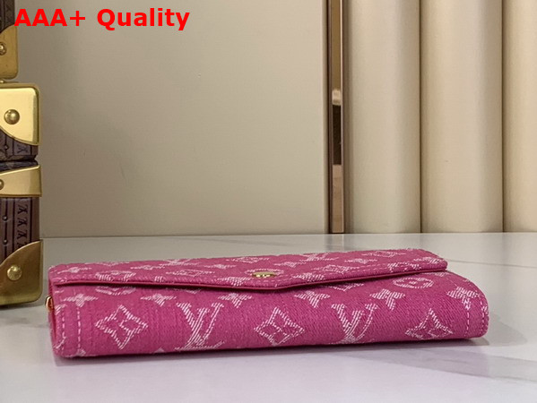 Louis Vuitton Sarah Wallet in Fuchsia Monogram Denim M28280 Replica
