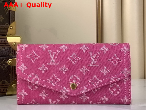 Louis Vuitton Sarah Wallet in Fuchsia Monogram Denim M28280 Replica