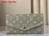 Louis Vuitton Sarah Wallet in Khaki Monogram Denim Replica
