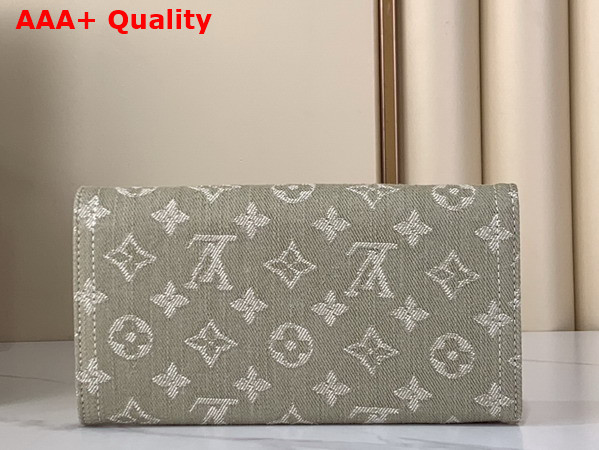 Louis Vuitton Sarah Wallet in Khaki Monogram Denim Replica