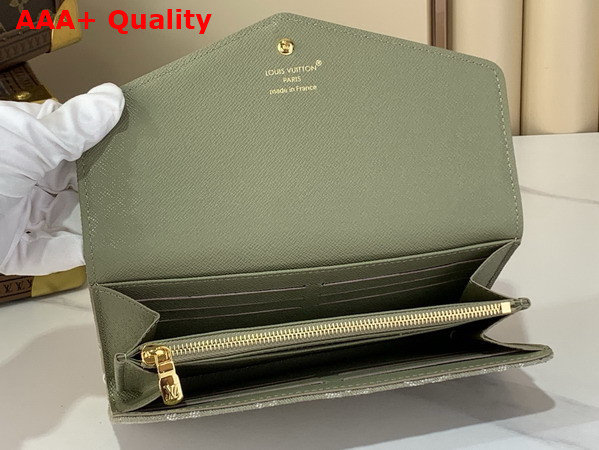 Louis Vuitton Sarah Wallet in Khaki Monogram Denim Replica