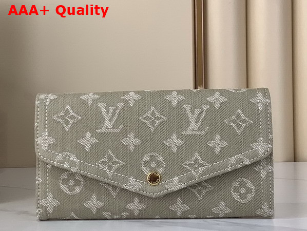Louis Vuitton Sarah Wallet in Khaki Monogram Denim Replica