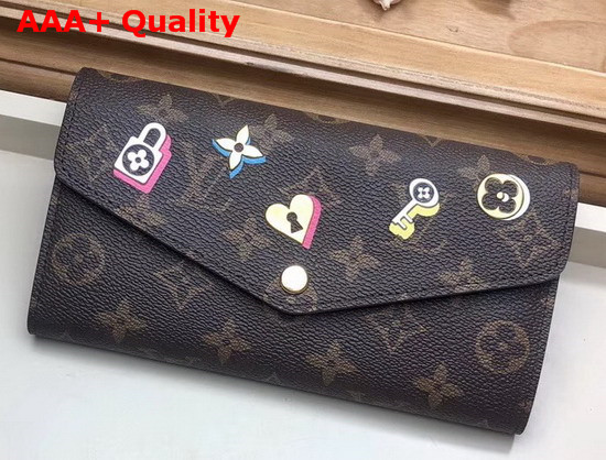 Louis Vuitton Sarah Wallet in Monogram Canvas Decorated with Locks Keys and Monogram Flowers M64117 Replica