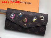 Louis Vuitton Sarah Wallet in Monogram Canvas Decorated with Locks Keys and Monogram Flowers M64117 Replica