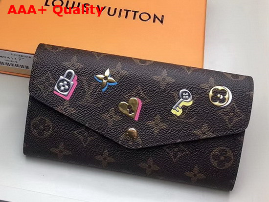 Louis Vuitton Sarah Wallet in Monogram Canvas Decorated with Locks Keys and Monogram Flowers M64117 Replica