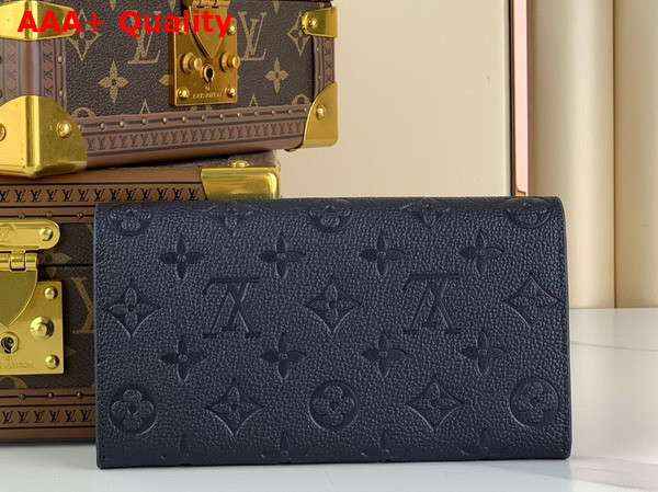 Louis Vuitton Sarah Wallet in Navy Blue Monogram Empreinte Leather Replica