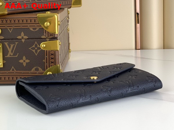 Louis Vuitton Sarah Wallet in Navy Blue Monogram Empreinte Leather Replica