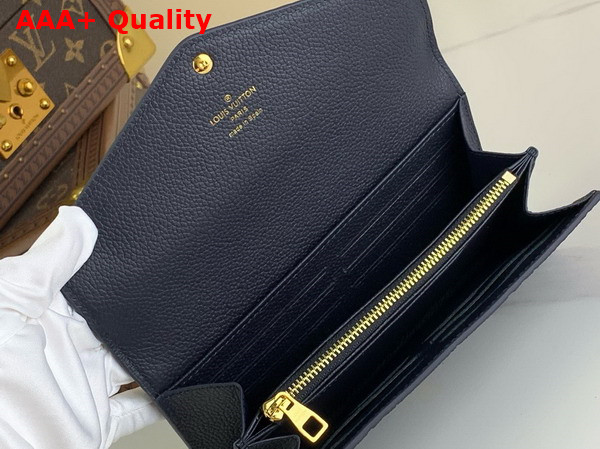 Louis Vuitton Sarah Wallet in Navy Blue Monogram Empreinte Leather Replica