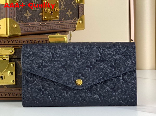 Louis Vuitton Sarah Wallet in Navy Blue Monogram Empreinte Leather Replica