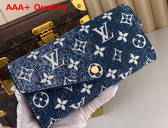 Louis Vuitton Sarah Wallet in Navy Blue Monogram Jacquard Denim M81183 Replica