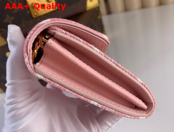 Louis Vuitton Sarah Wallet in Pink Monogram Jacquard Denim Replica