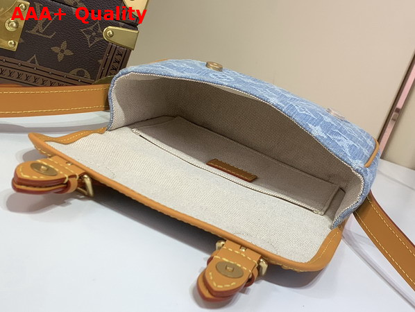 Louis Vuitton Satchel Wearable Wallet in Blue Monogram Denim M2A647 Replica