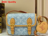 Louis Vuitton Satchel Wearable Wallet in Denim Blue Monogram Denim M2A647 Replica
