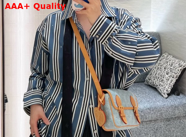 Louis Vuitton Satchel Wearable Wallet in Denim Blue Monogram Denim M2A647 Replica