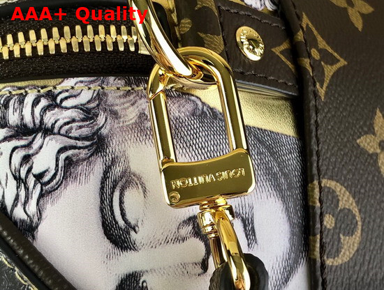 Louis Vuitton Seedy Bandouliere 25 Handbag is Made From Golden Metallic Leather Adorned with Prints of Statue Heads M59136 Replica