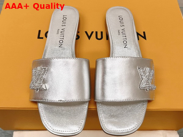 Louis Vuitton Shake Flat Mule in Silver Metallic Lambskin 1AB2QQ Replica