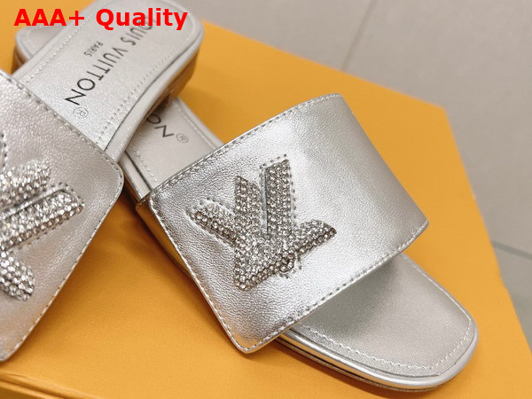 Louis Vuitton Shake Flat Mule in Silver Metallic Lambskin 1AB2QQ Replica