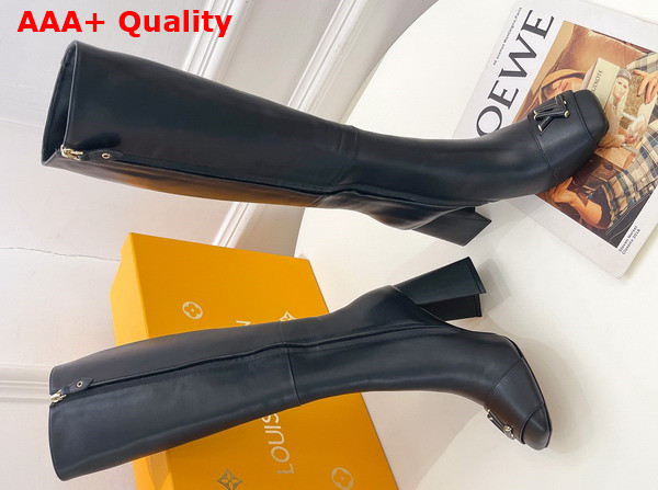 Louis Vuitton Shake High Boot in Black Calf Leather Replica