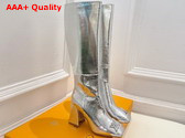 Louis Vuitton Shake High Boot in Silver Metallic Ayers Leather Replica