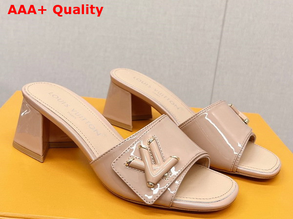 Louis Vuitton Shake Mule in Nude Patent Calf Leather Replica