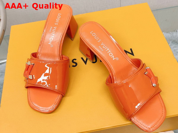 Louis Vuitton Shake Mule in Orange Patent Calf Leather Replica